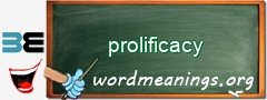 WordMeaning blackboard for prolificacy